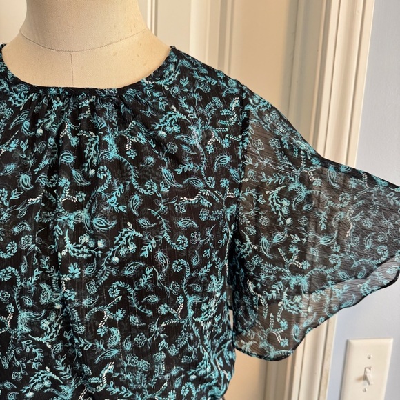 Misa Los Angeles Small Talia Dress ~ Floral Metallic Satin Evening Cocktail - Picture 4 of 10